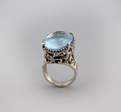 Aquamarine Sterling Silver Ring