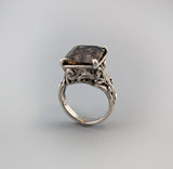 Fancy Cut Smoky Quartz Sterling Silver Ring