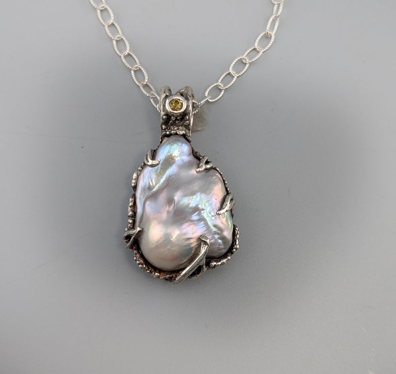 Freshwater Pearl, Sterling Silver Pendant