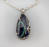 Azurite and Malachite Sterling Silver Pendant