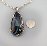 Azurite and Malachite Sterling Silver Pendant