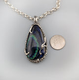 Azurite and Malachite Sterling Silver Pendant