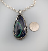 Azurite and Malachite Sterling Silver Pendant