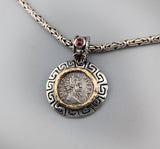 Septimius Severus, AR Denarius, Sterling Silver and 14kt Gold Pendant
