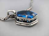 Large London Blue Topaz Sterling Silver Pendant
