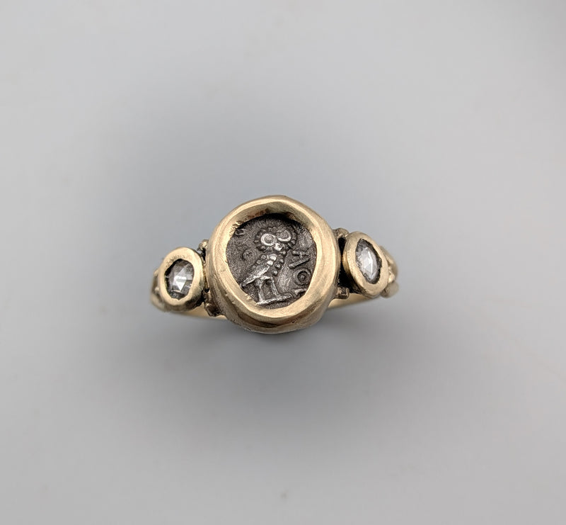 Owl, AR Eighth Unit, 14kt Gold Ring