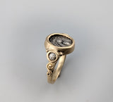 Bee, AR Diobol, 14kt Gold Ring with Rose Cut Diamonds