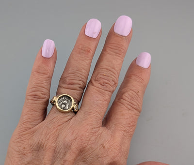 Bee, AR Diobol, 14kt Gold Ring with Rose Cut Diamonds