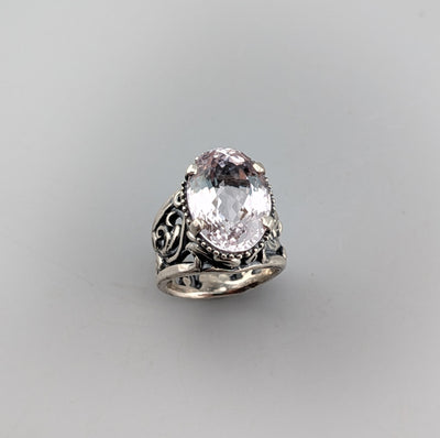 Kunzite Sterling Silver Lacy Ring