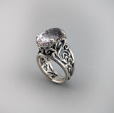 Kunzite Sterling Silver Lacy Ring