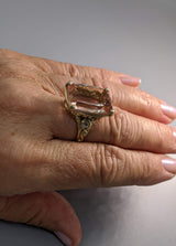 Morganite 14kt Gold Ring with Diamonds