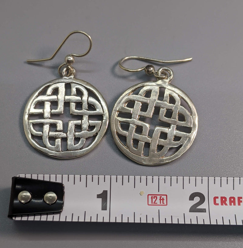 Medium Sterling Silver Meigle Celtic Earrings