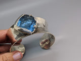 London Blue Topaz Sterling Silver Anticlastic Cuff Bracelet