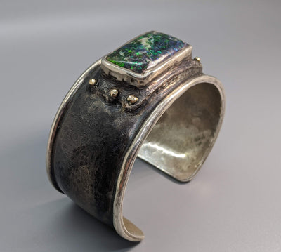 King Opal Sterling Silver Bracelet with 14kt Gold