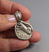 Sterling Silver Ancient Coin Replica, Old Style Athena Tetradrachm