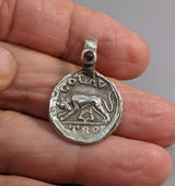 Sterling Silver Ancient Coin Replica, Roma She-Wolf