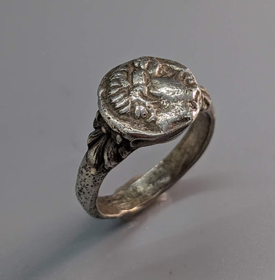 Sterling Silver Ancient Coin Replica Ring, Apollo