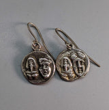 Sterling Silver Ancient Coin Replica Earrings, The Twins