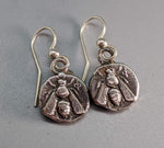 Sterling Silver Ancient Coin Replica Earrings, Ephesus Bee