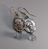 Sterling Silver Ancient Coin Replica Earrings, Moneta