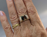 Bi-Color Tourmaline Sterling Silver Ring with 14kt Gold