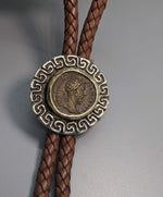 Ancient AE Dupondius, Marcus Aurelius, Sterling Silver Bolo with 14kt Gold Bezel