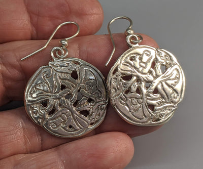 Sterling Silver Hounds of Cuchulainn Celtic Earrings