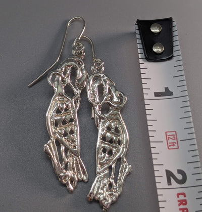 Sterling Silver Celtic Cormorant Earrings, Medium
