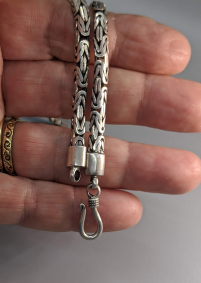 18" 5 mm Flat Sterling Silver Balinese Chain