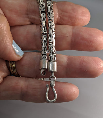 18" 5 mm Flat Sterling Silver Balinese Chain