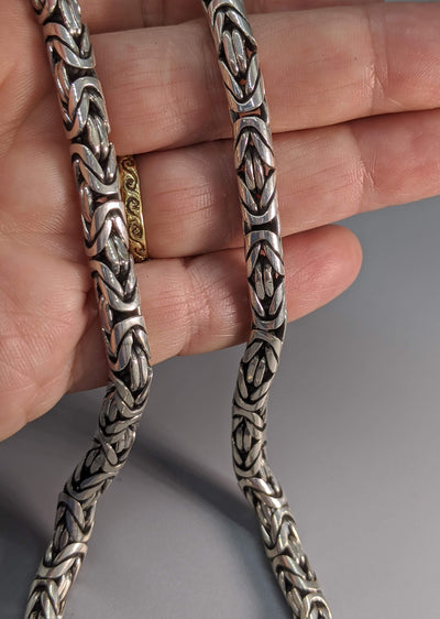 20" 6 mm Sterling Silver Balinese Chain