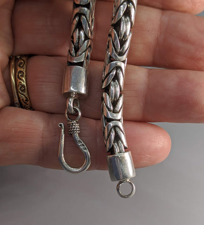 20" 6 mm Sterling Silver Balinese Chain