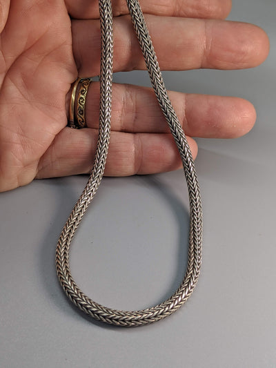 18" 4 mm Sterling Silver Balinese Snake Chain
