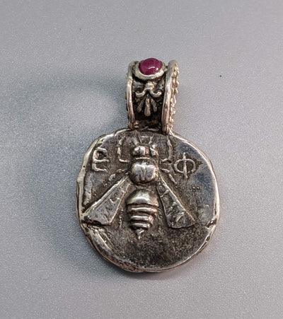 Sterling Silver Ancient Coin Replica, Bee Tetradrachm