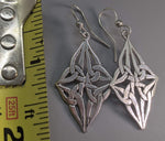Sterling Silver Diamond Shape Celtic Knotwork Earrings