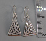 Sterling Silver Small Triangle Celtic Knotwork Earrings