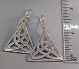 Sterling Silver Wide Triangle Celtic Knotwork Earrings