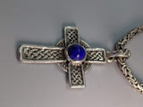 Sterling Silver Celtic Cross with Lapis