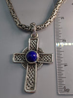 Sterling Silver Celtic Cross with Lapis