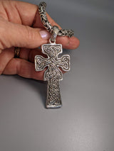 Large Sterling Silver Fahan Mura Celtic Cross