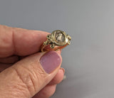 Small Owl, AR Hemiobol, 14kt Gold Ring
