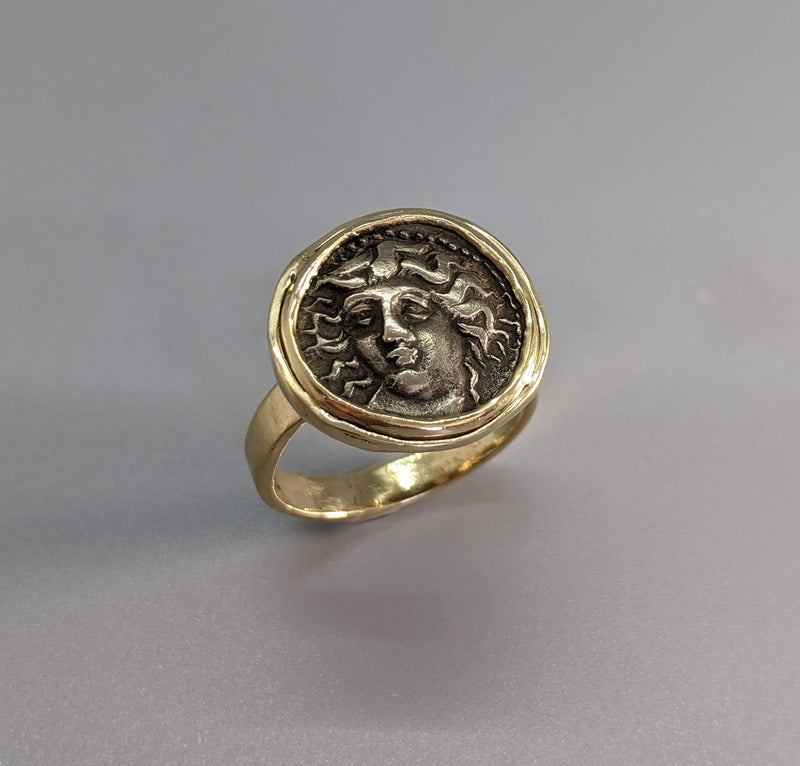 Larissa, AR Hemidrachm, 14kt Gold Ring