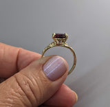 Rhodolite Garnet 14kt Gold Lacy Ring