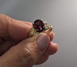 Rhodolite Garnet 14kt Gold Lacy Ring