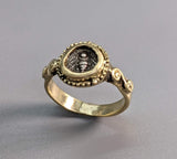 Ancient AR Tetartemorion, Bee, 14kt Gold Ring