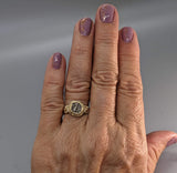 Ancient AR Obol, Owl, 14kt Gold Ring