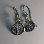 Sterling Silver Ancient Coin Replica Earrings, Octopus