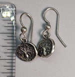 Sterling Silver Ancient Coin Replica Earrings, Octopus