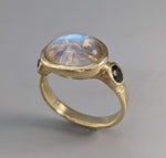 Rainbow Moonstone, 14kt Gold Ring