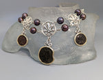 Ancient Bronze Coins, Sterling Silver and 14kt Gold Necklace with Pearls